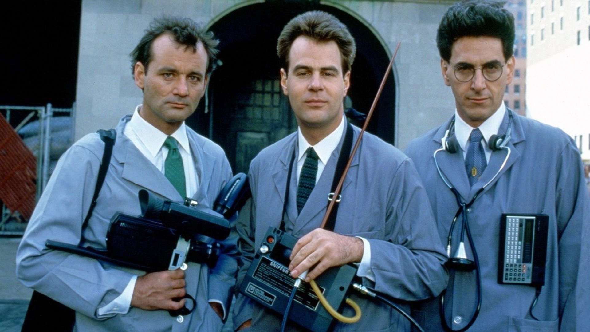 Discredited parapsychologists rebranding themselves as ghostbusters - (l to r) Peter Venkman (Bill Murray), Ray Stantz (Dan Aykroyd) and Egon Spengler (Harold Ramis) in Ghostbusters (1984)