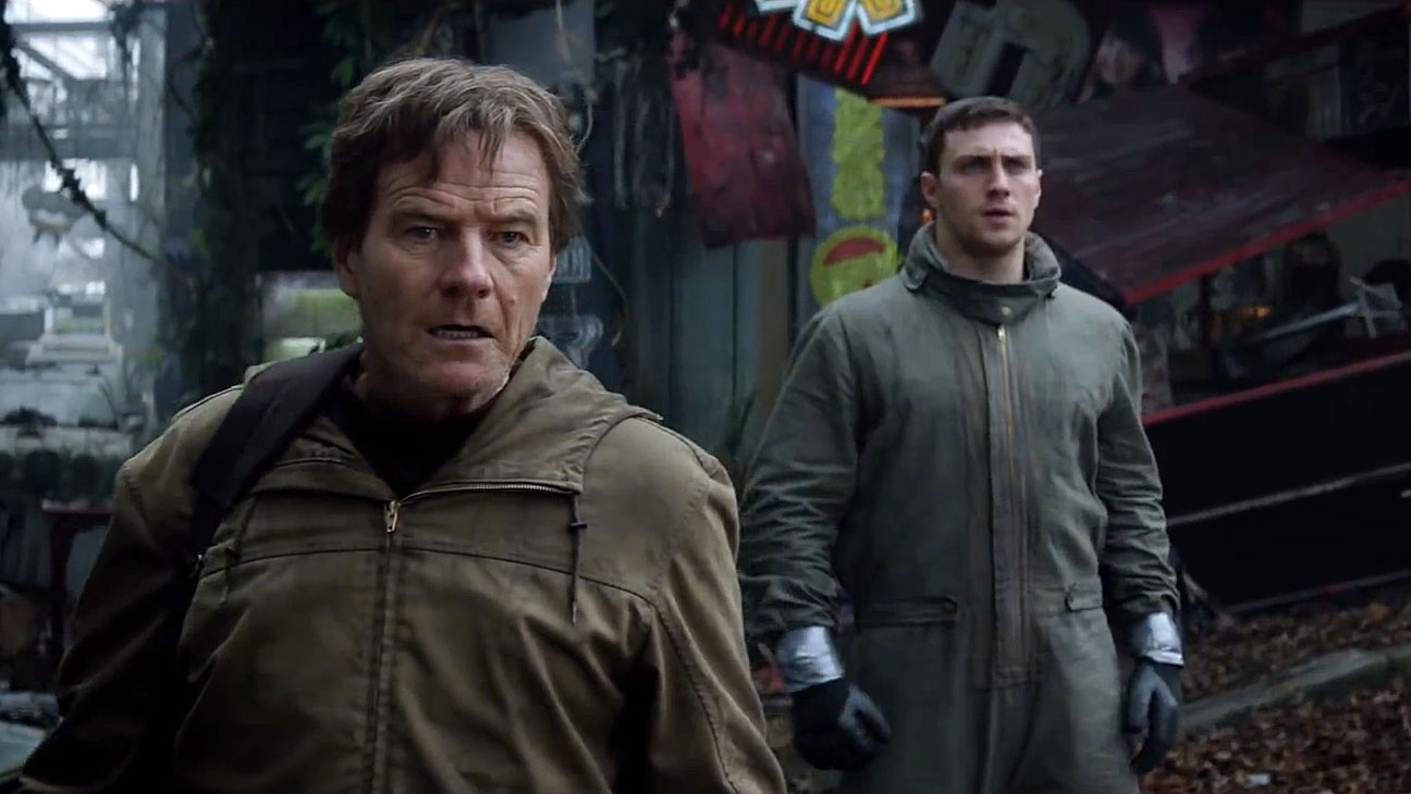 Bryan Cranston and son Aaron Taylor-Johnson in Godzilla (2014)