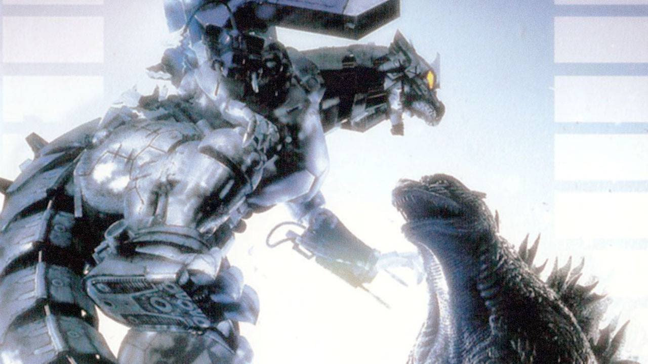 Godzilla and Mecha-Godzilla fight in Godzilla Against Mechagodzilla (2002)