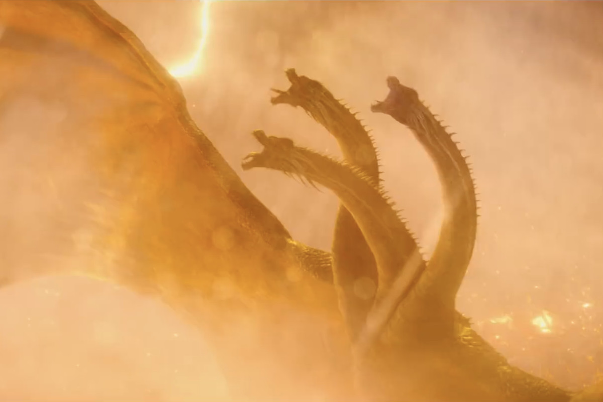 The appearance of Ghidorah in Godzilla, King of the Monsters (2019)