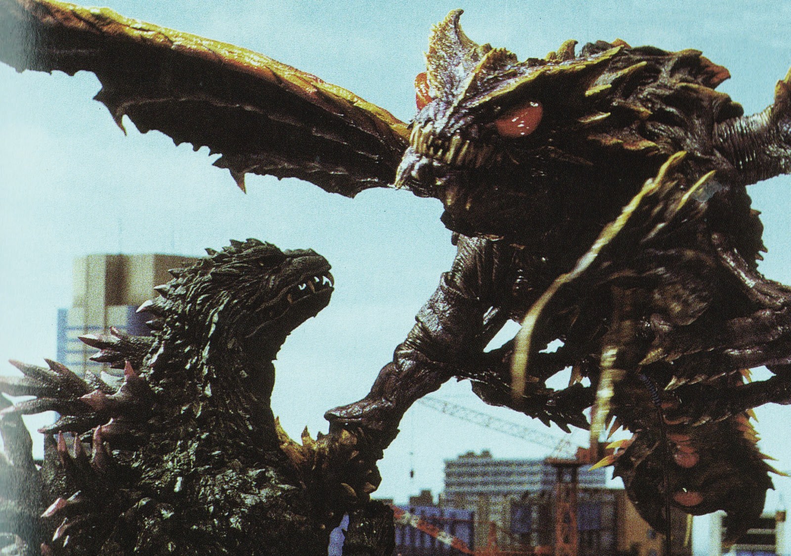 Godzilla battles the Meganulon queen Megaguirus in Godzilla vs Megaguirus (2000)
