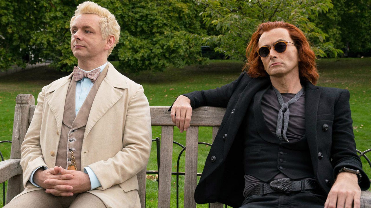 Best friends - (l to r) the angel Aziraphale (Michael Sheen) and the demon Crowley (David Tennant) in Good Omens (2019)
