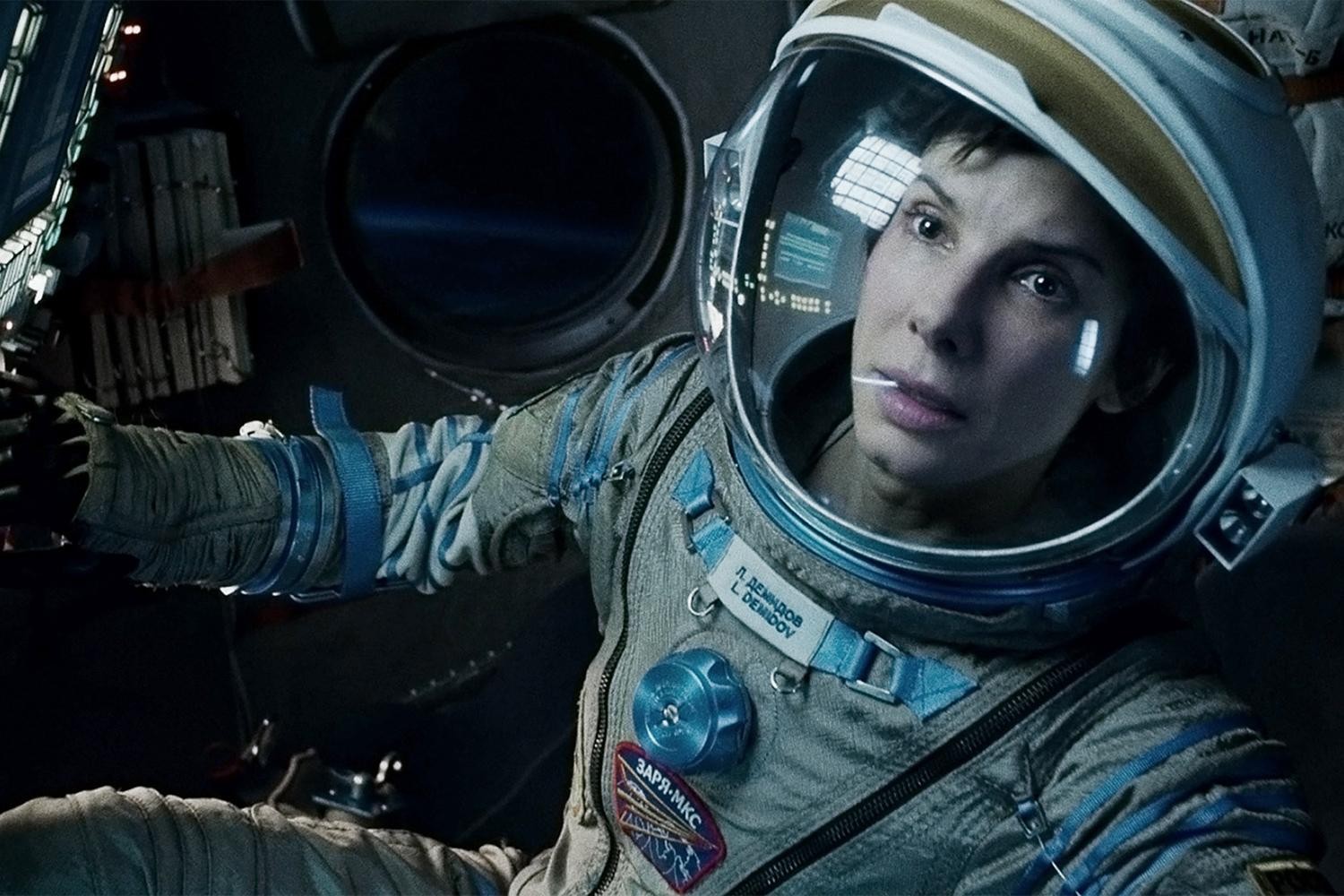 Dr Ryan Stone (Sandra Bullock) stranded in orbit in Gravity (2013)