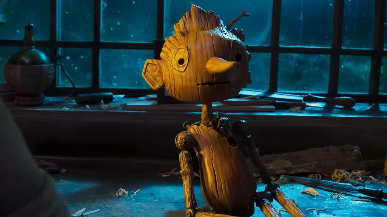 Pinocchio (voiced by Gabriel Mann) in Guillermo Del Toro's Pinocchio (2022)