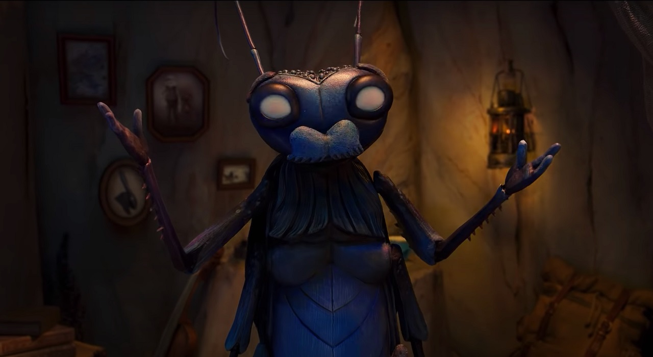 Sebastian J. Cricket (Ewan McGregor) in Guillermo Del Toro's Pinocchio (2022)