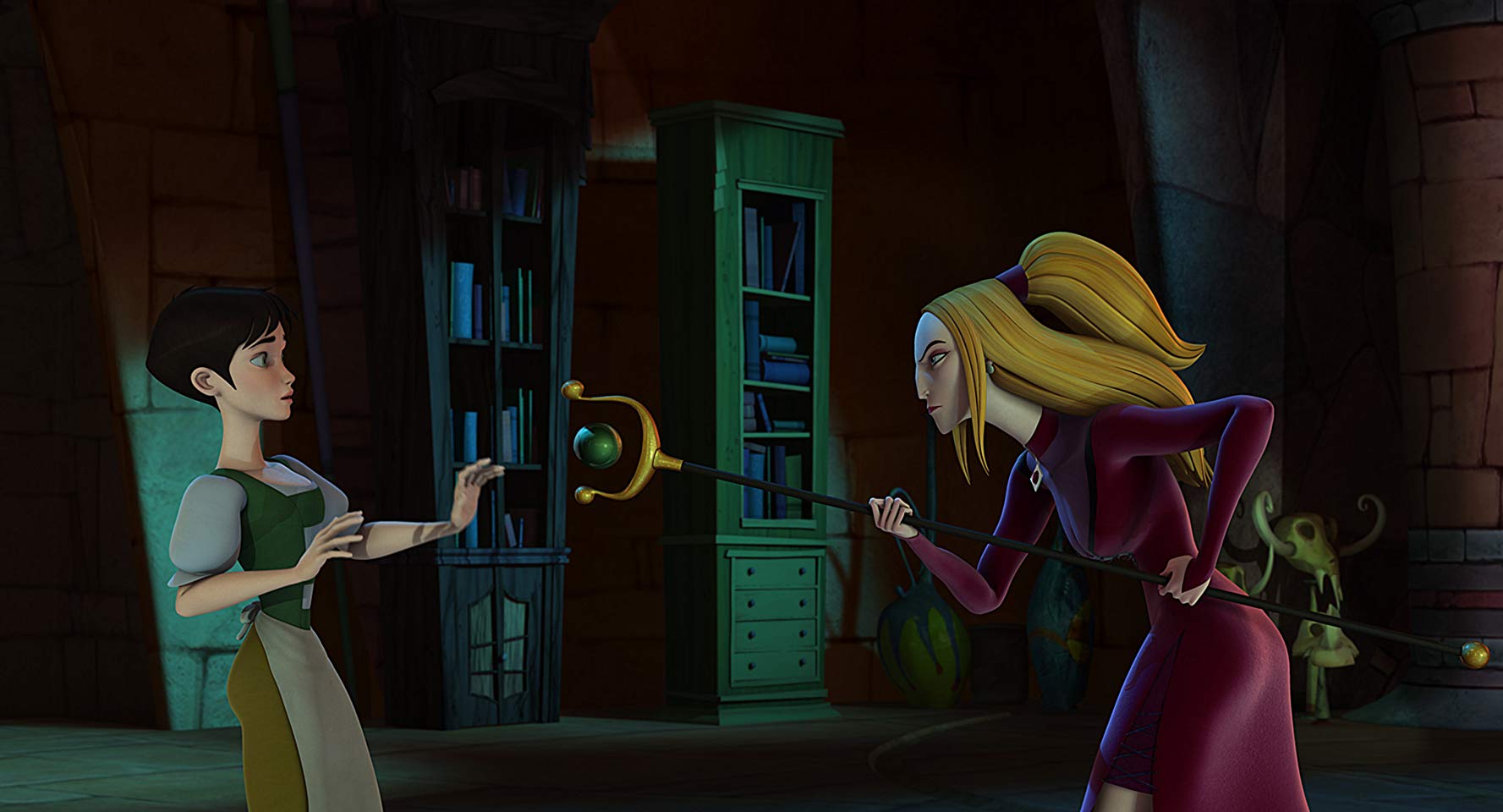 (l to r) Ella (voiced by Sarah Micelle Gellar) and Frieda, The Wicked Stepmother (voiced by Sigourney Weaver) in Happily N'Ever After (2006)