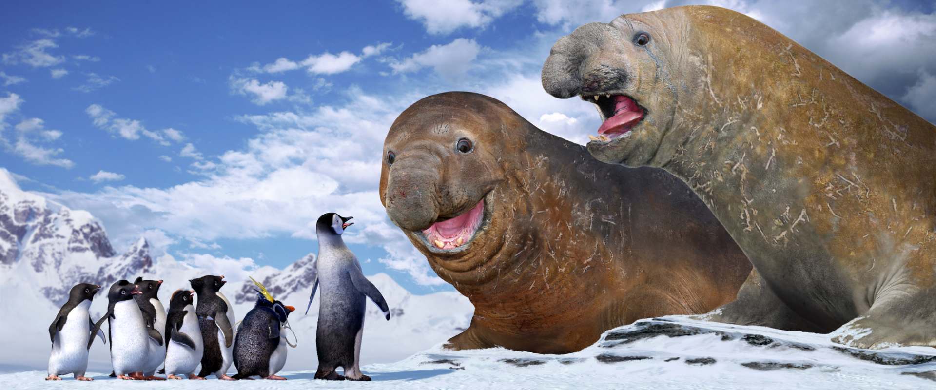 Penguins meet walruses in Happy Feet Two (2011)
