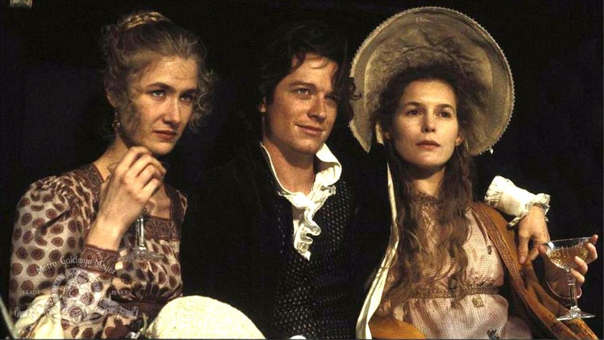 Claire Clairmont (Laura Dern), Percy Shelley (Eric Stoltz), Mary Shelley (Alice Krige) in Haunted Summer (1988)