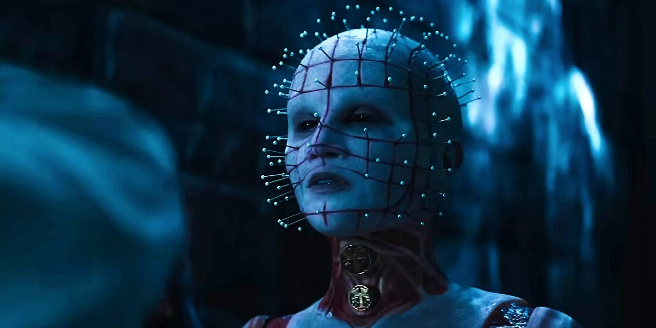 Jamie Clayton as Pinhead now referred to as The Priest in Hellraiser (2022)