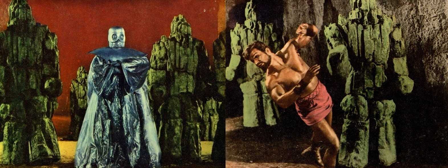 Hercules (Alan Steel) against the invading Moon Men in Hercules Against the Moon Men (1964)