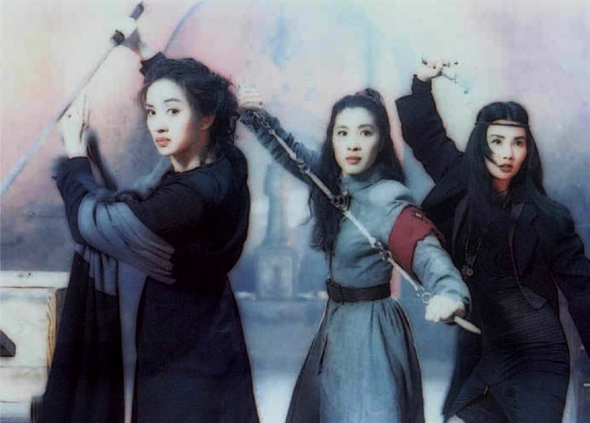 Anita Mui, Michelle Yeoh and Maggie Cheung in The Heroic Trio II: Executioners (1993)