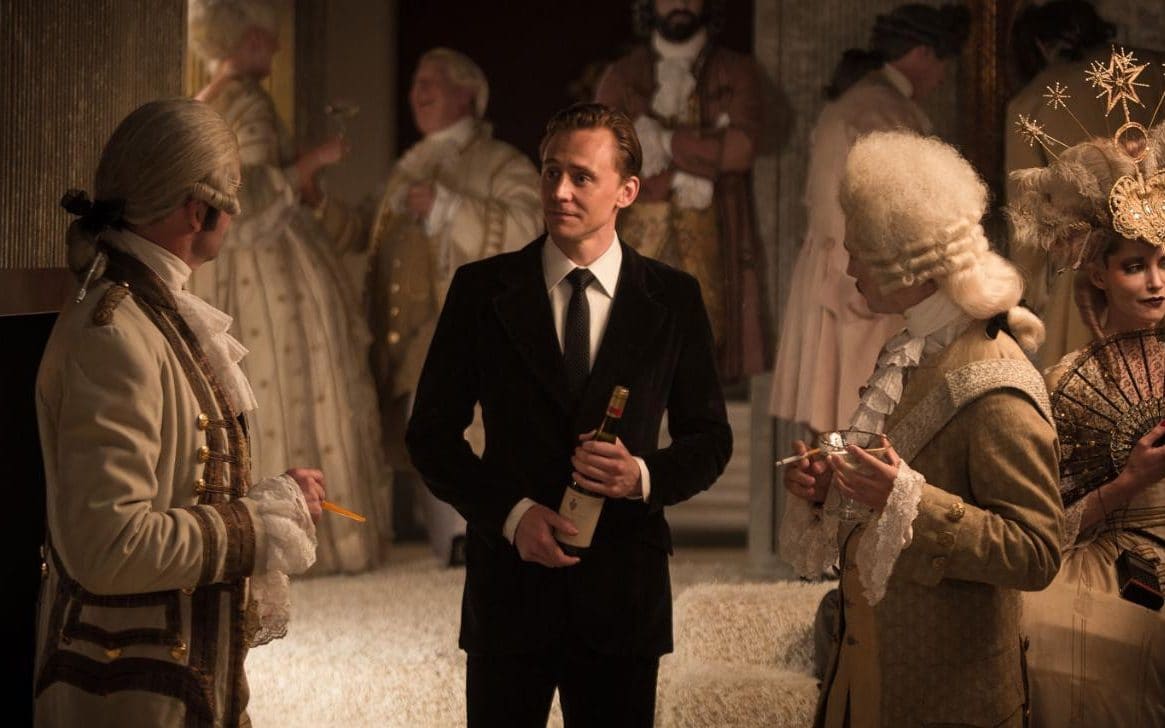 Tom Hiddleston arrives at the Louis XIV costume party in High-Rise (2015)