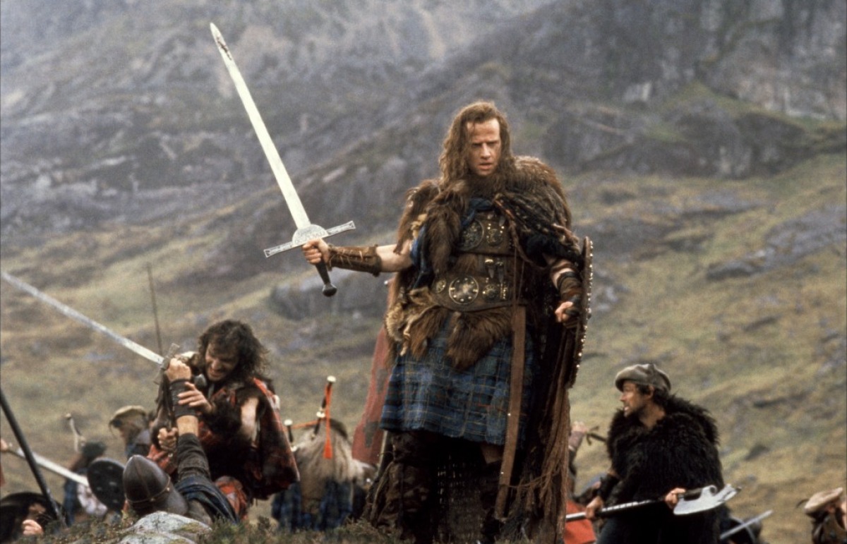 Christopher Lambert as 16th Century Scottish Highlander Conner McLeod in Highlander (1986)