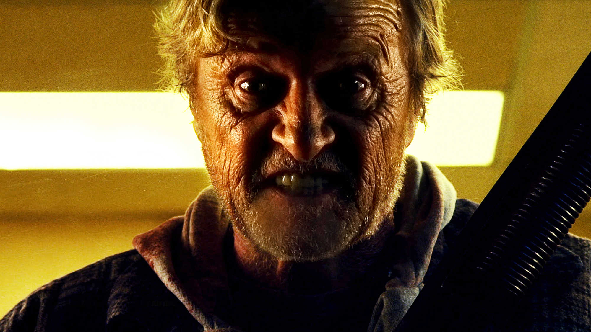 The Hobo (Rutger Hauer) goes on the revenge trail in Hobo with a Shotgun (2011)