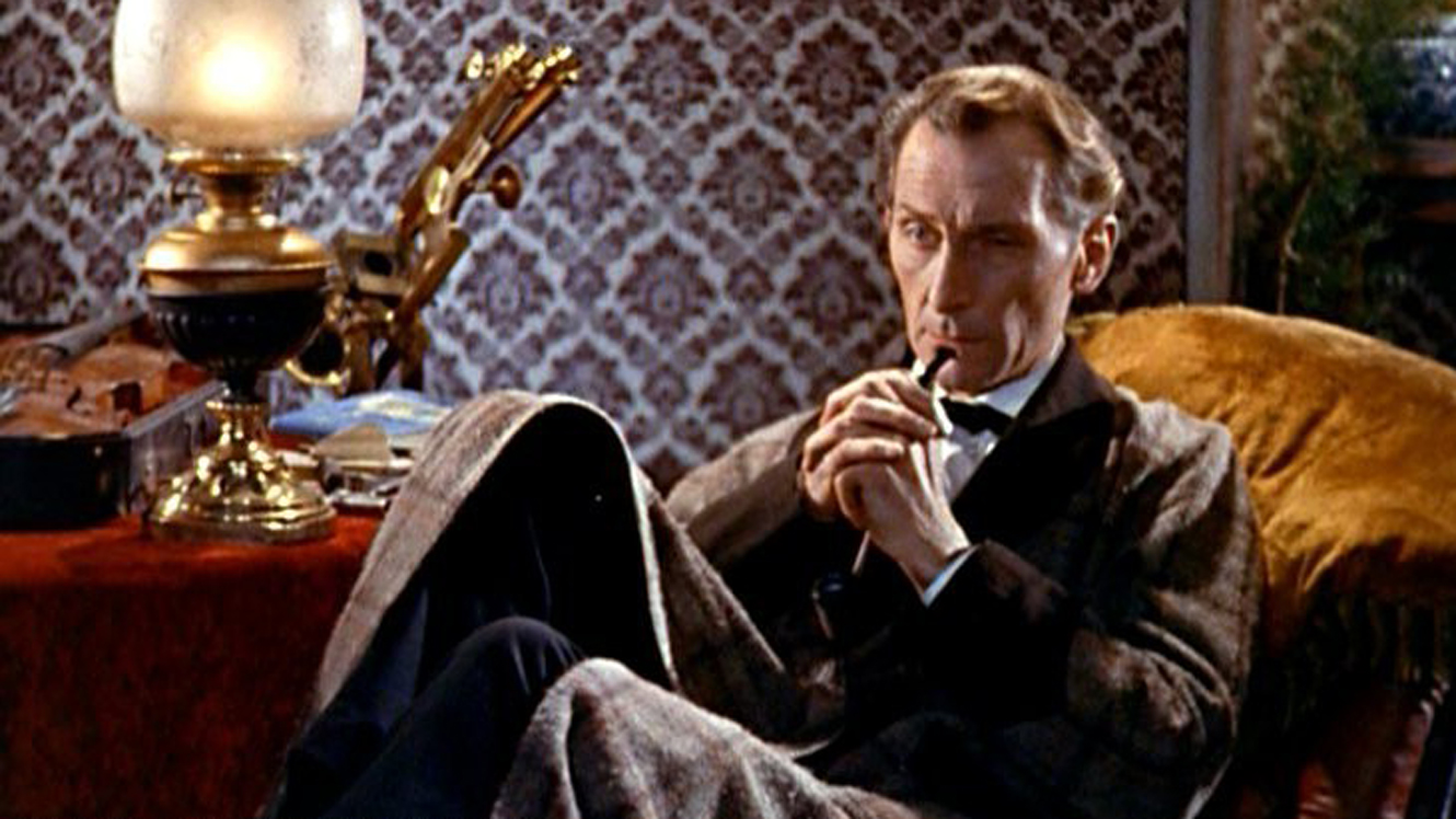 Peter Cushing as Sherlock Holmes in The Hound of the Baskervilles (1959)