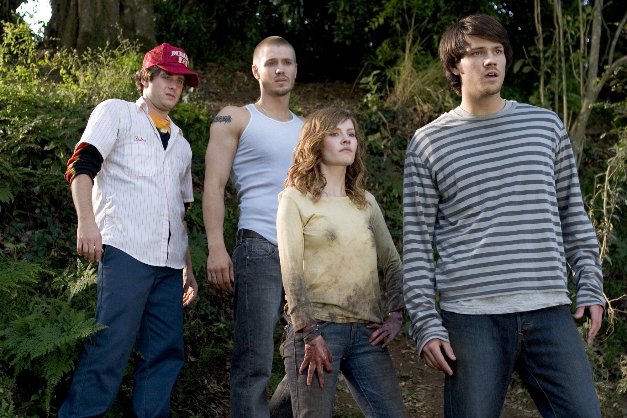 Jon Abrahams, Chad Michael Murray, Elisha Cuthbert and Jared Padalecki in House of Wax (2005)