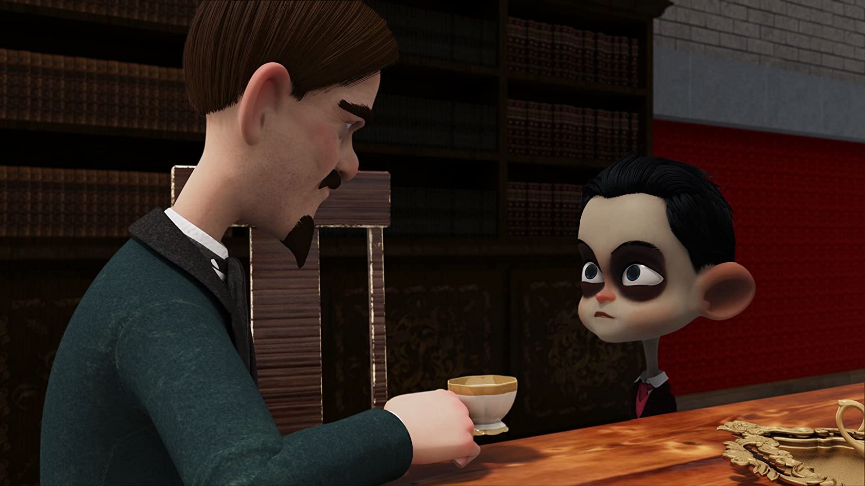 Dr Henry Armitage (voiced by Mark Hamill) and young Howard Lovecraft (voiced by Kiefer O’Reilly) in Howard Lovecraft and the Undersea Kingdom (2017)