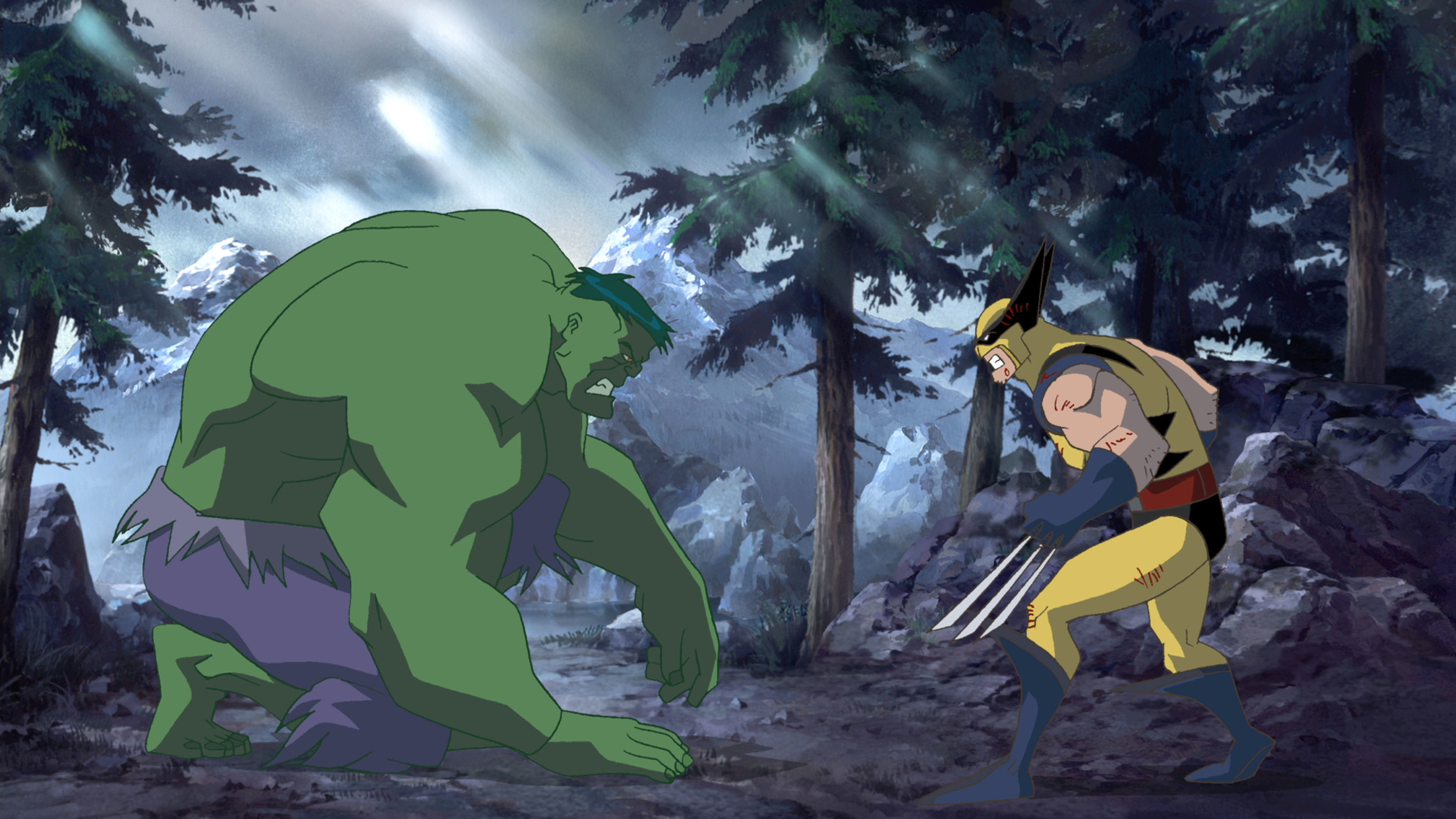 The Hulk goes up against Wolverine in Hulk Vs (2009)