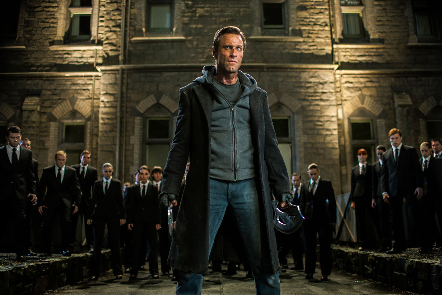 Aaron Eckhart as Adam in I Frankenstein (2014)