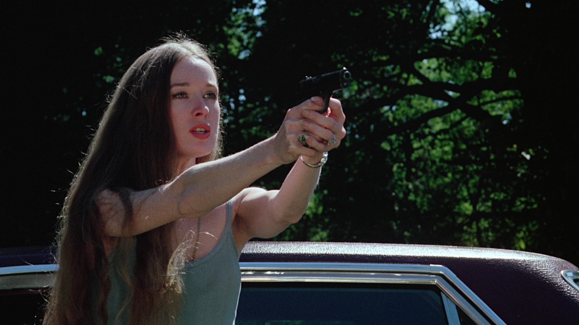 Camille Keaton seeks revenge on her attackers in I Spit on Your Grave (1978)