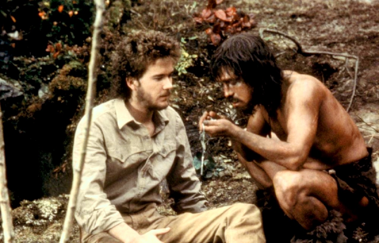 Timothy Hutton and the caveman Charlie (John Lone) in Iceman (1984)