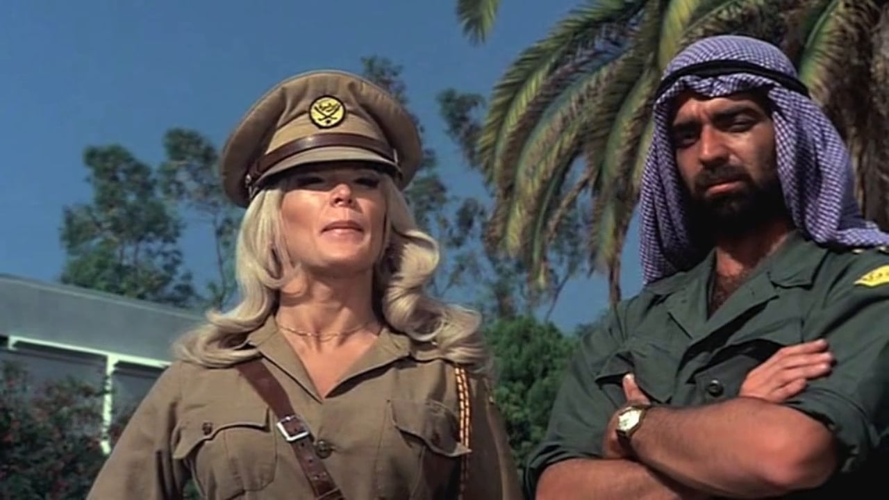 Ilsa (Dyanne Thorne) with the sheif El Sharif (Victor Alexander/Jerry Delony) in Ilsa, Harem Keeper of the Oil Sheiks (1976)