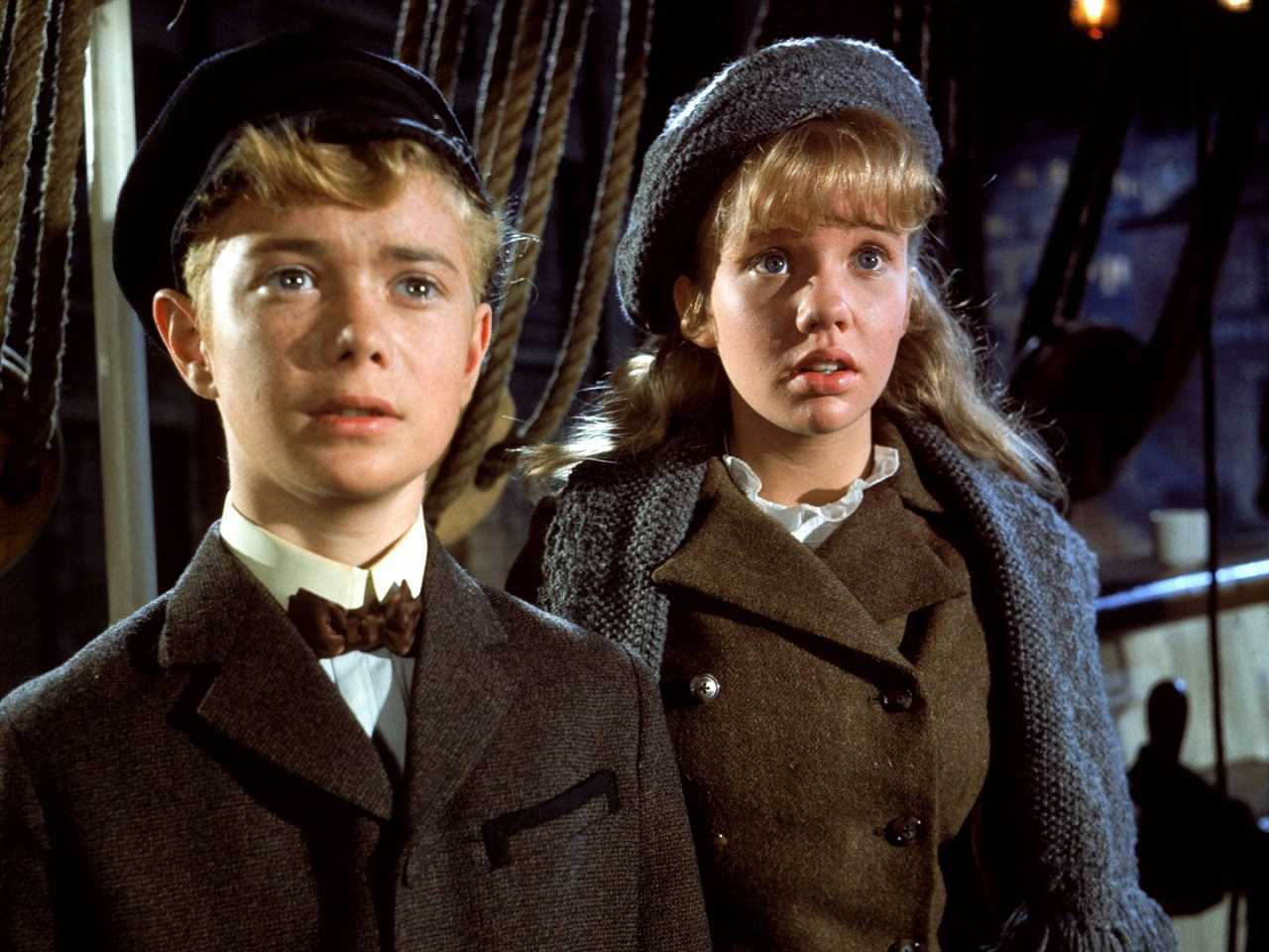 Brother and sister Robert and Mary Grant (Keith Hamshire and Hayley Mills) in In Search of the Castaways (1962)