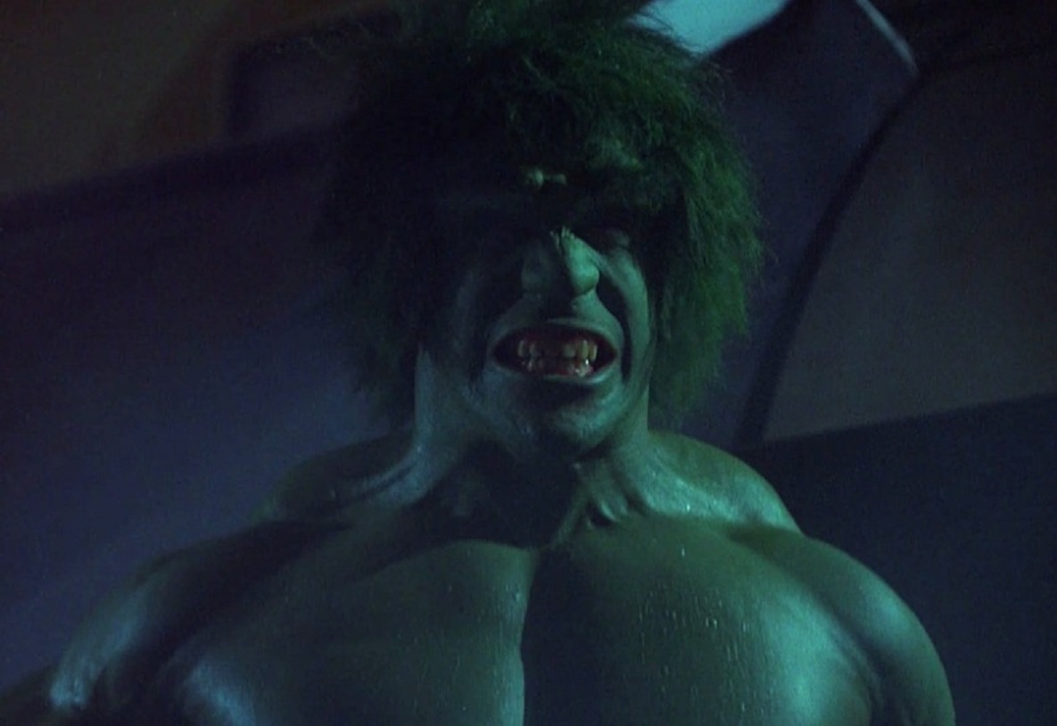 As a result of the experiment, David Banner transforms into The Incredible Hulk (Lou Ferrigno) in The Incredible Hulk (1977)