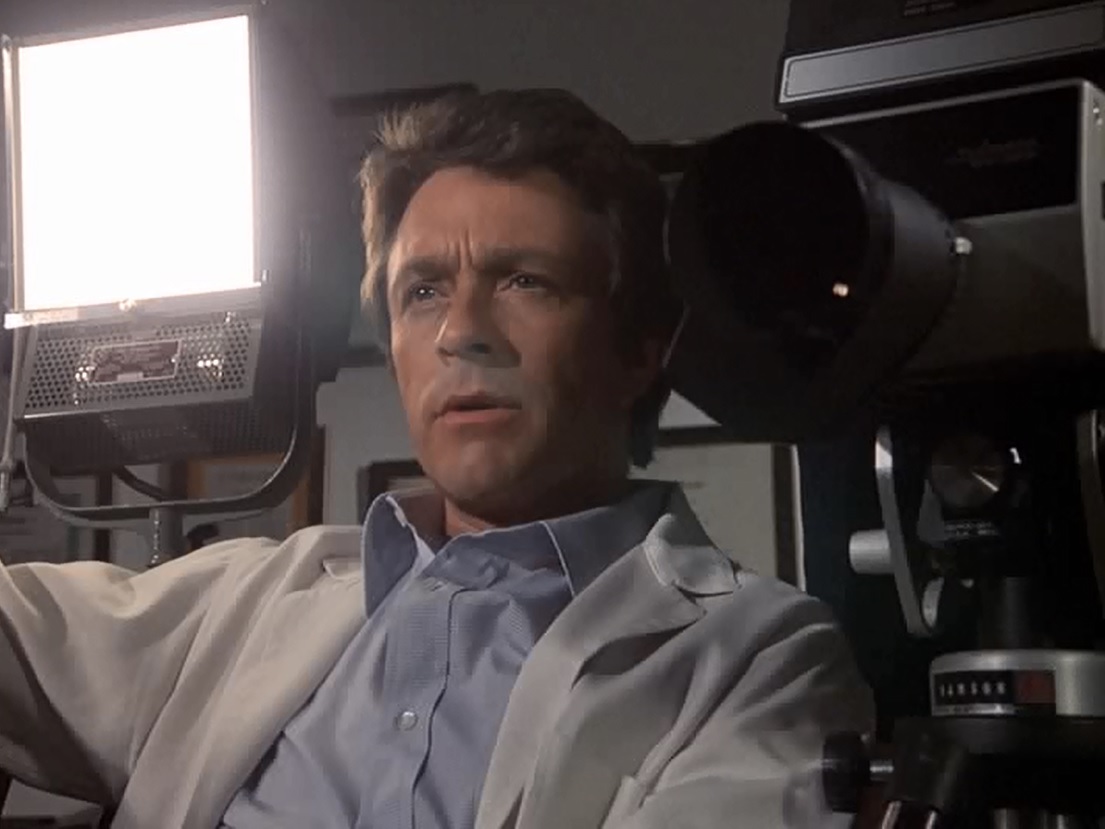 Scientist David Banner (Bill Bixby) subjects himself to a dose of gamma radiation in The Incredible Hulk (1977)