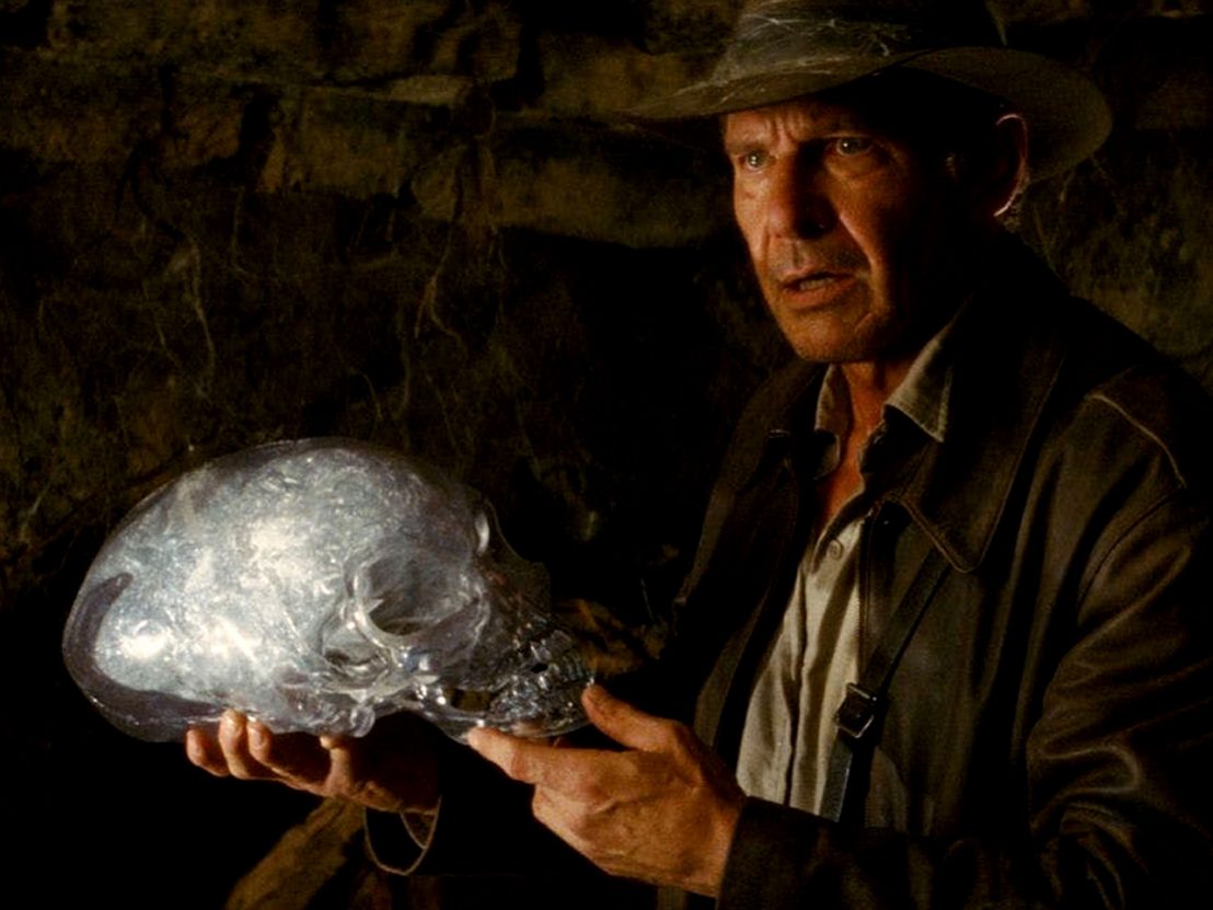 Harrison Ford as Indiana Jones with crystal skull