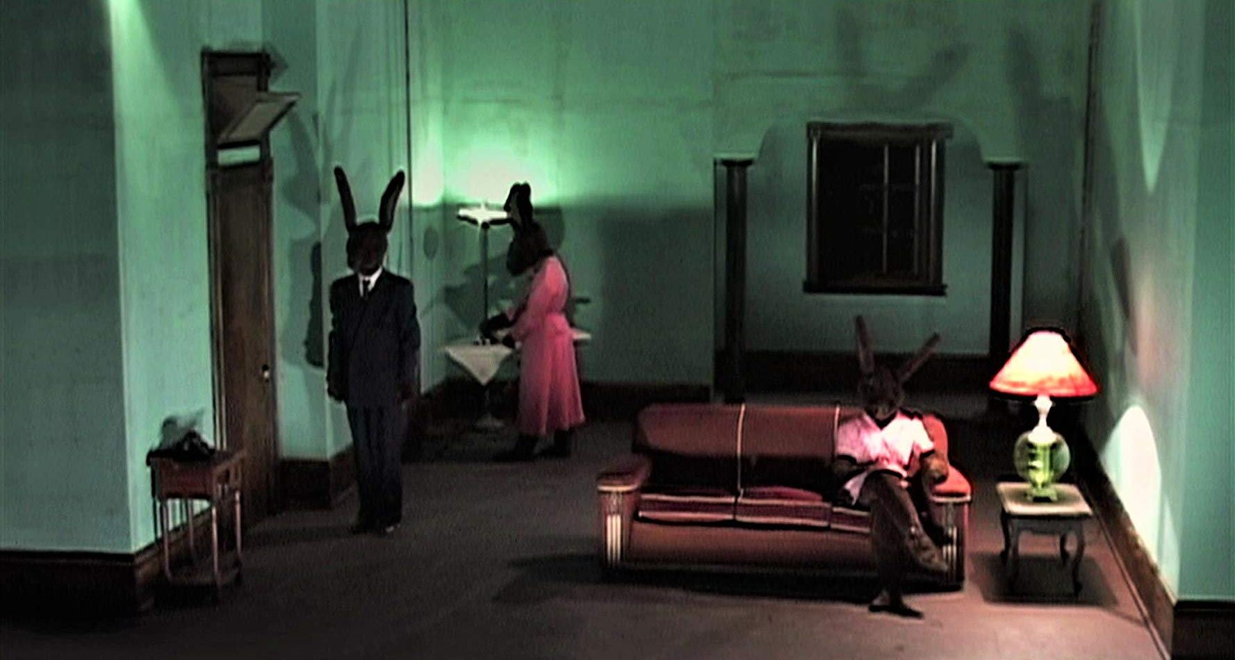 The suburban lives of rabbits in Inland Empire (2006). (With Naomi Watts and Laura Elena Harring from Mulholland Dr, under the masks)
