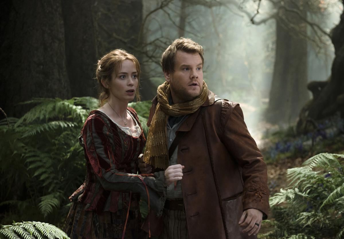 The Baker (James Corden) and his wife (Emily Blunt) head Into the Woods (2014)