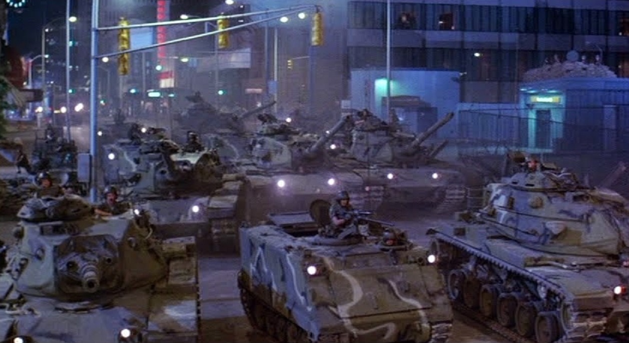 Soviet tanks in the streets of the USA in Invasion U.S.A. (1985)