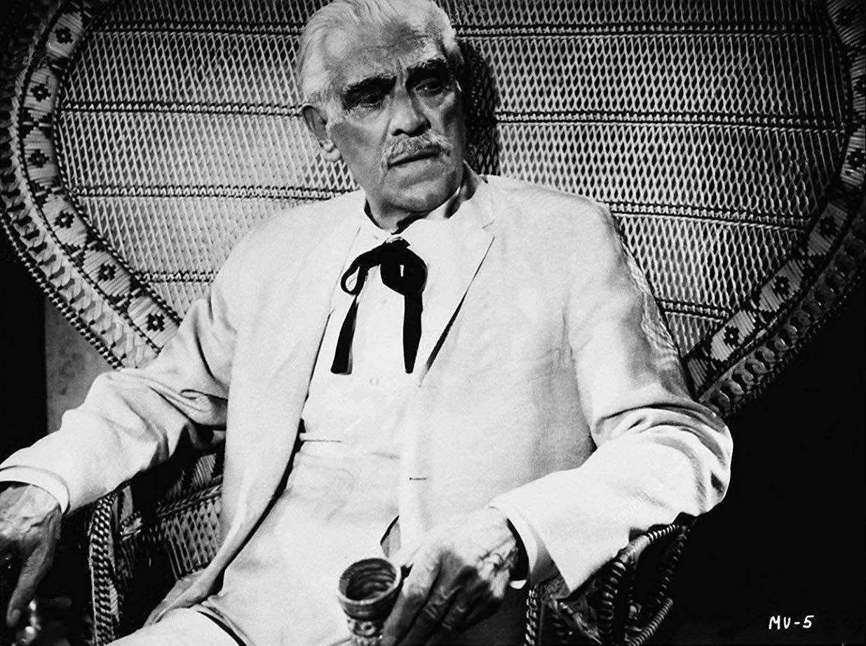 An 81 year-old Boris Karloff as plantation owner Karl Van Molder in Isle of the Snake People (1971)