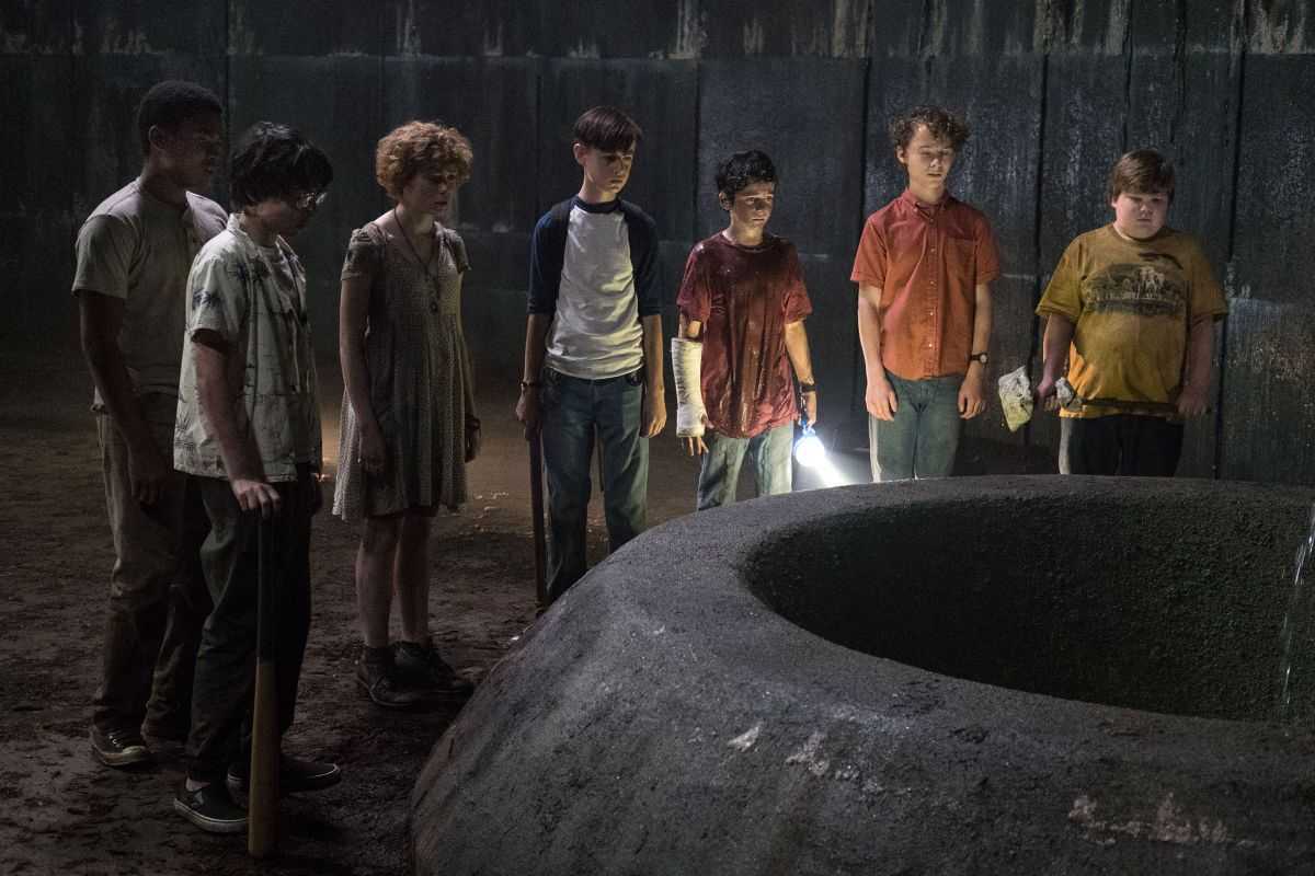 Chosen Jacobs, Finn Wolfhard, Sophia Lillis, Jaeden Lieberher, Jack Dylan Grazer, Wyatt Oleff, Jeremy Ray Taylor in It (2017)