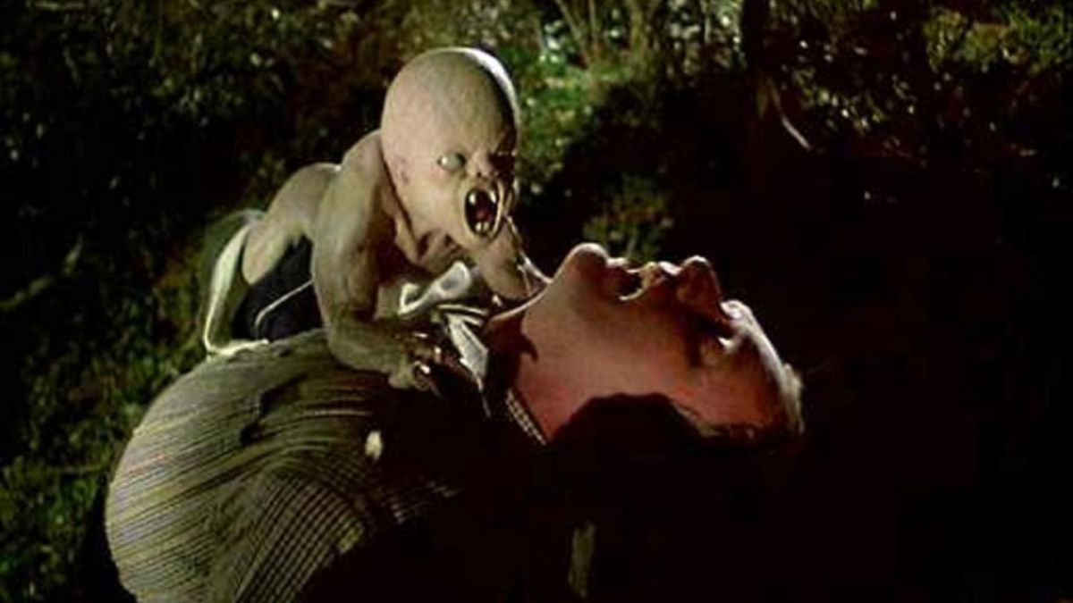 The killer mutant baby attacks in It's Alive (1974)