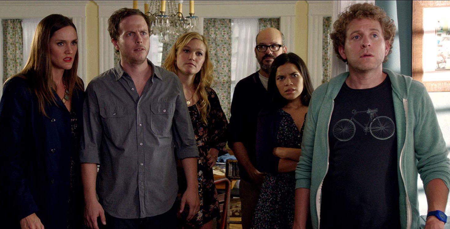 Cast line-up - Erinn Hayes, Blaise Miller, Julia Stiles, David Cross, America Ferrera, Jeff Grace in It's a Disaster (2012)