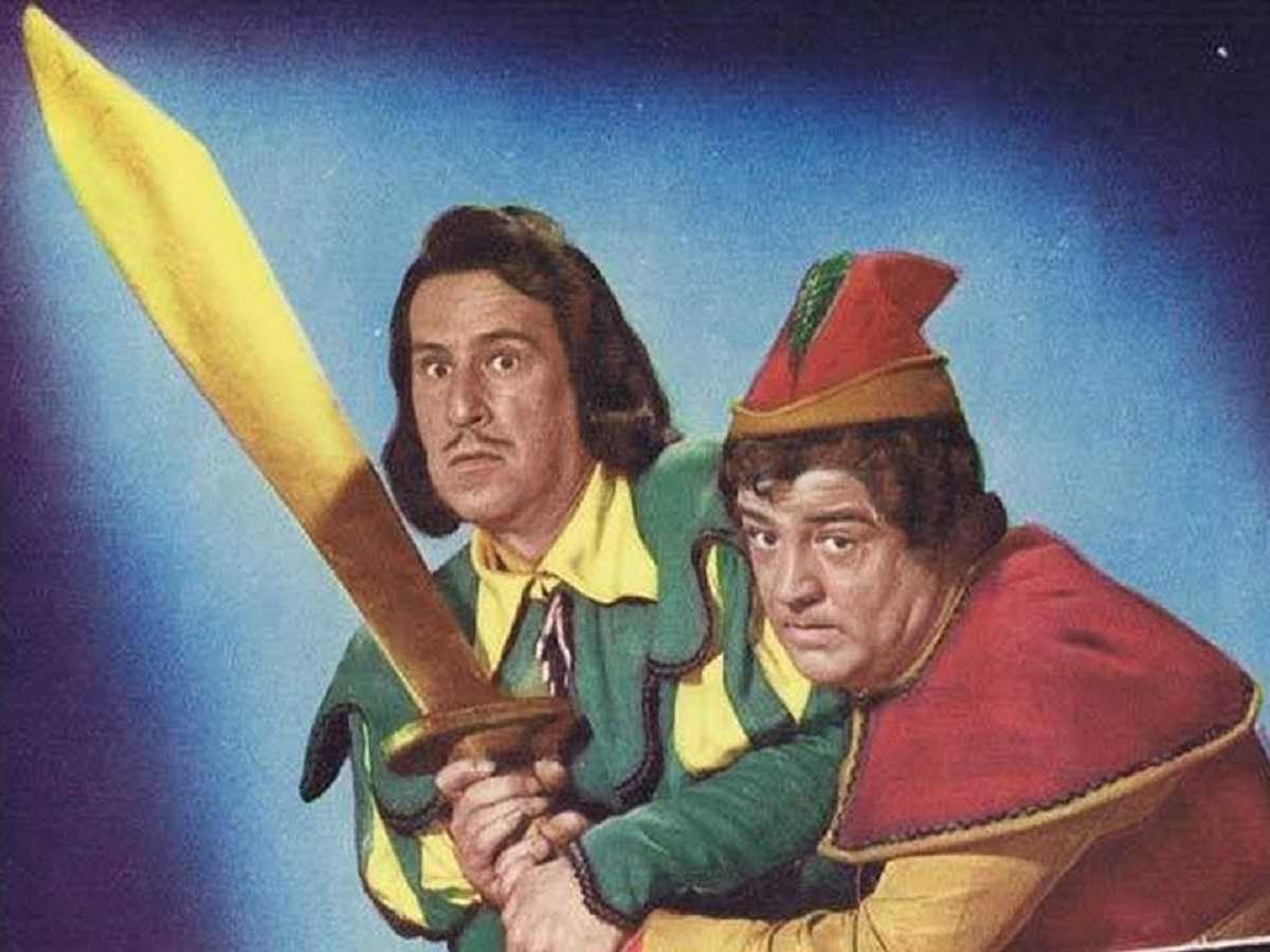 Mr Dinklepuss (Bud Abbott) and Jack (Lou Costello) in Jack and the Beanstalk (1952)