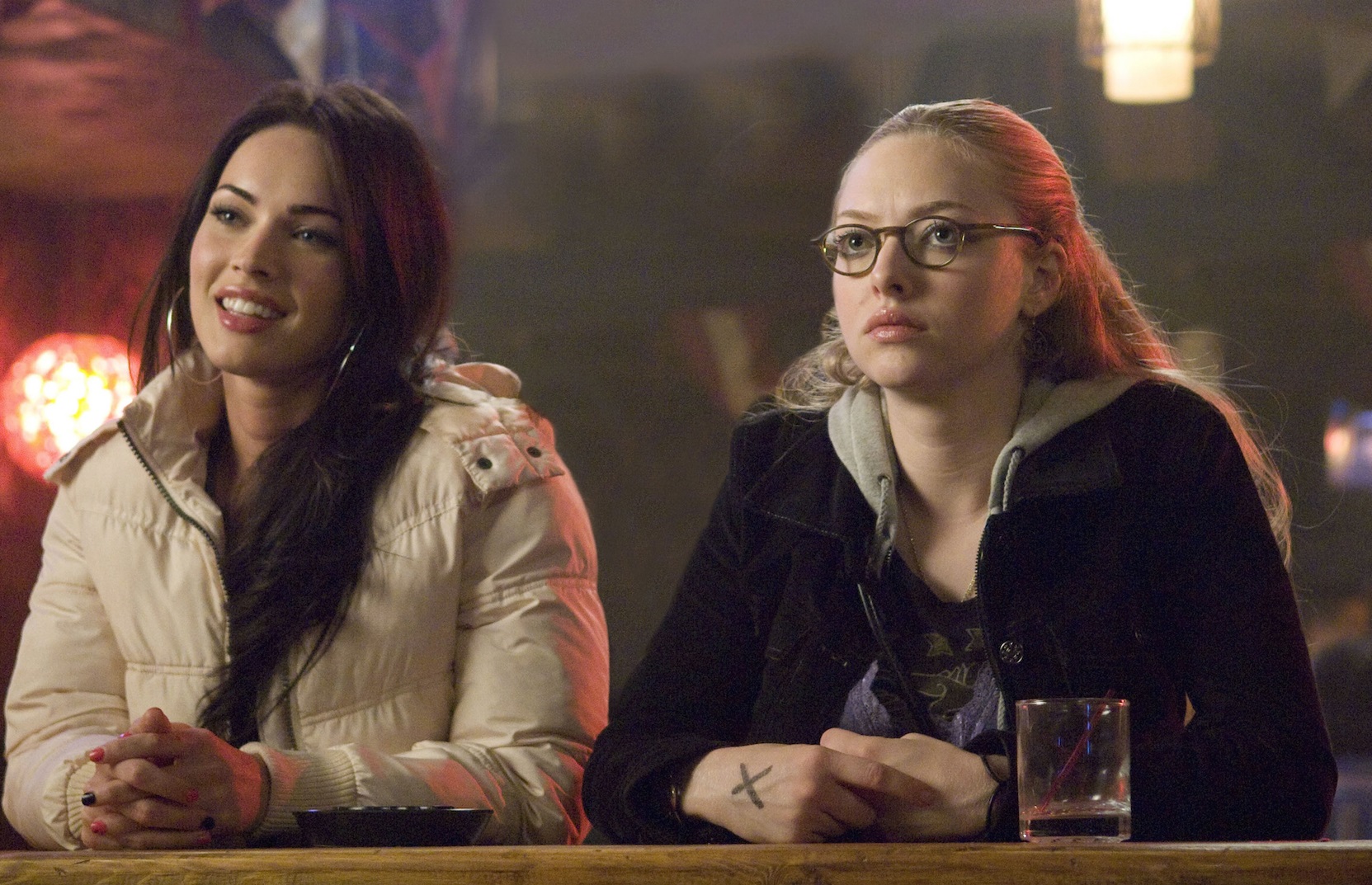 Best friends (l to r) Jennifer Check (Megan Fox) and Anita ‘Needy’ Lesnicki (Amanda Seyfried) in Jennifer's Body (2009)