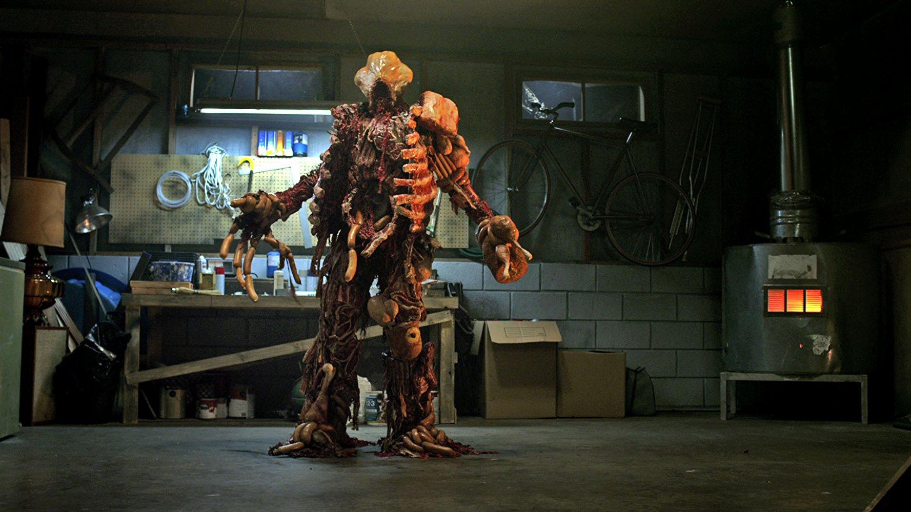 A demon takes bodily form made up of all the meat in a freezer in John Dies at the End (2012)