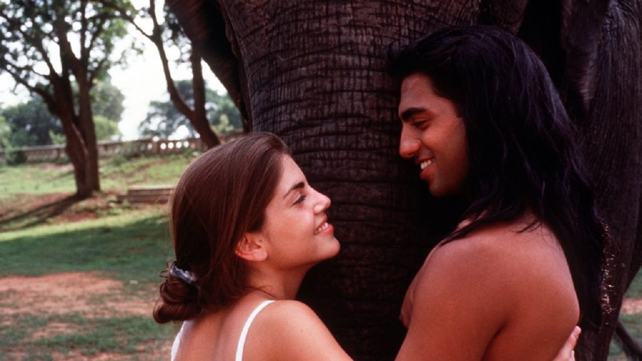 Krishna the jungle boy (Asif Mohammed Seth) and Anna Geller (Lee Moreno) in Jungle Boy (1996)