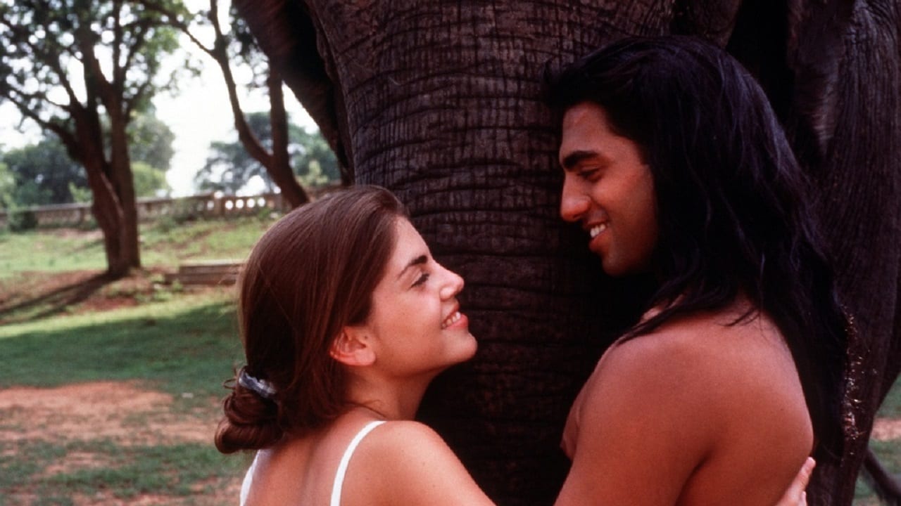 Krishna the jungle boy (Asif Mohammed Seth) and Anna Geller (Lee Moreno) in Jungle Boy (1996)