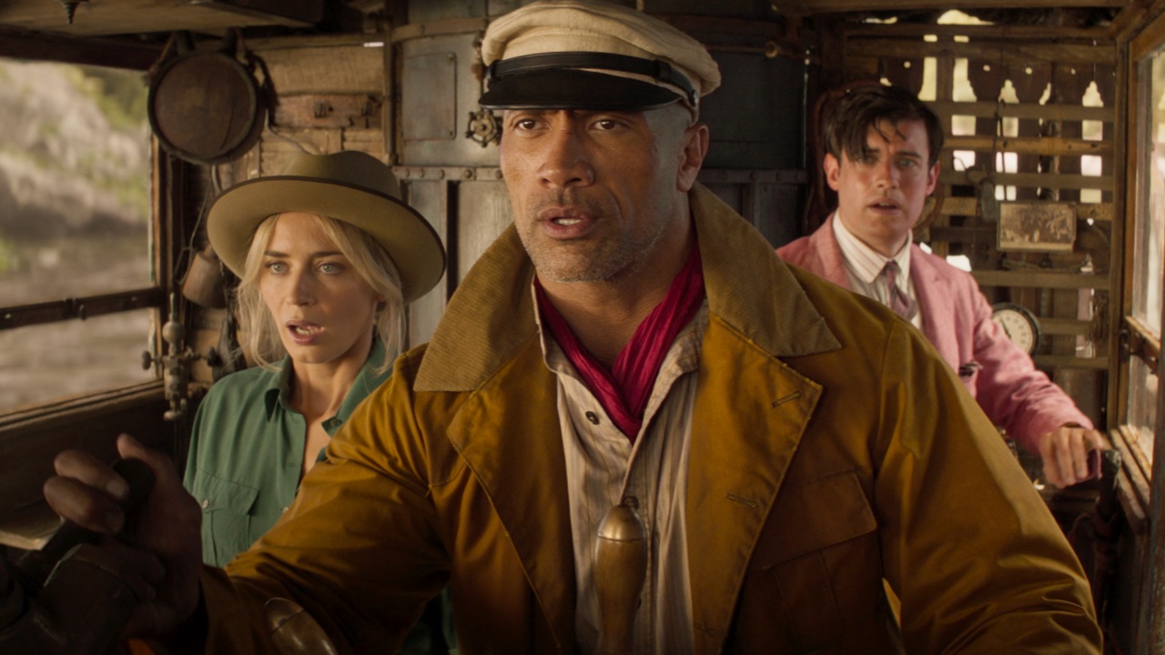 Emily Blunt, Dwayne Johnson and Jack Whitehall in Jungle Cruise (2021)