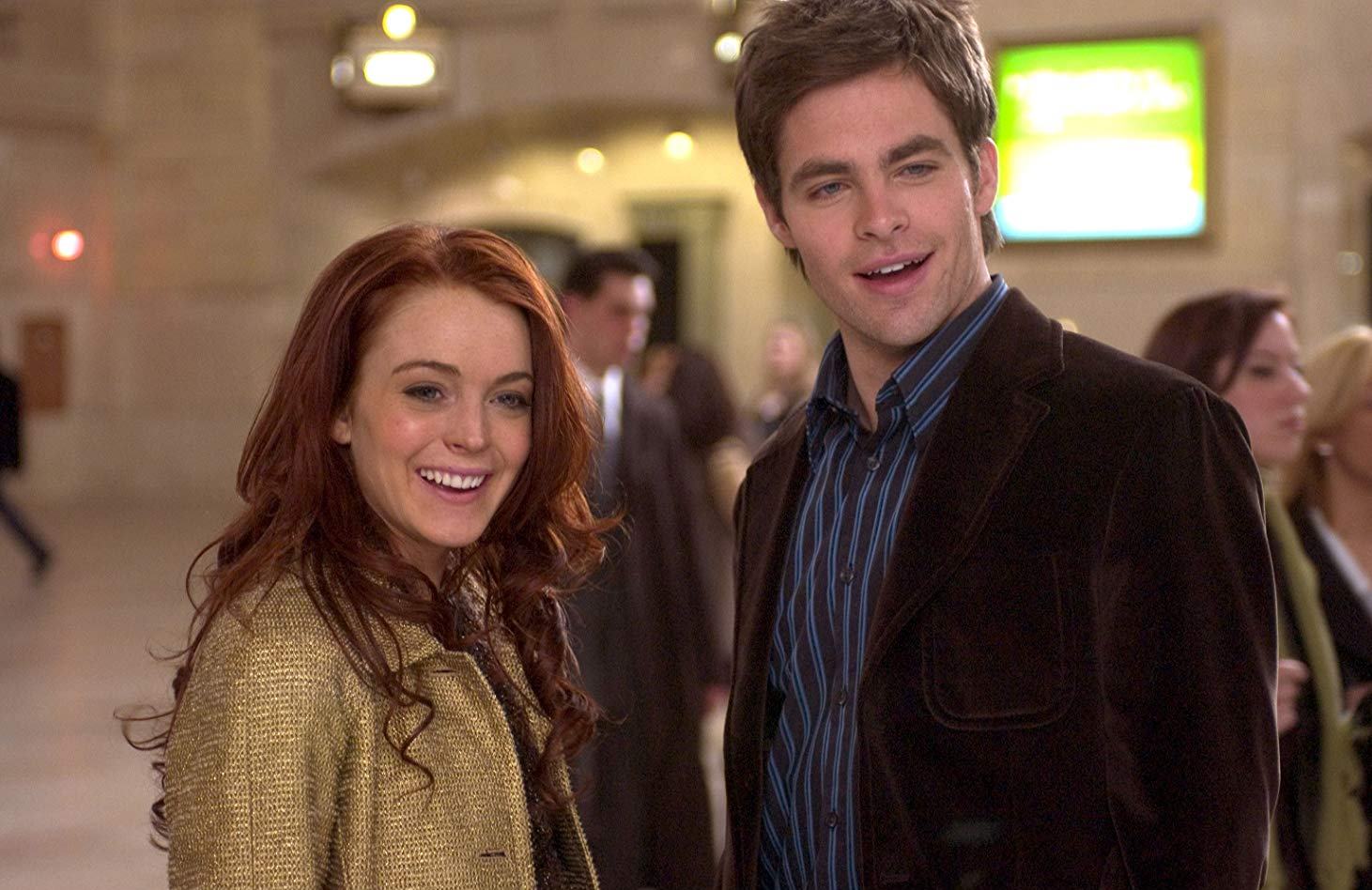 Lindsay Lohan and Chris Pine - respectively recipients of very good and very bad luck who end up swapping lucks after a kiss in Just My Luck (2006)