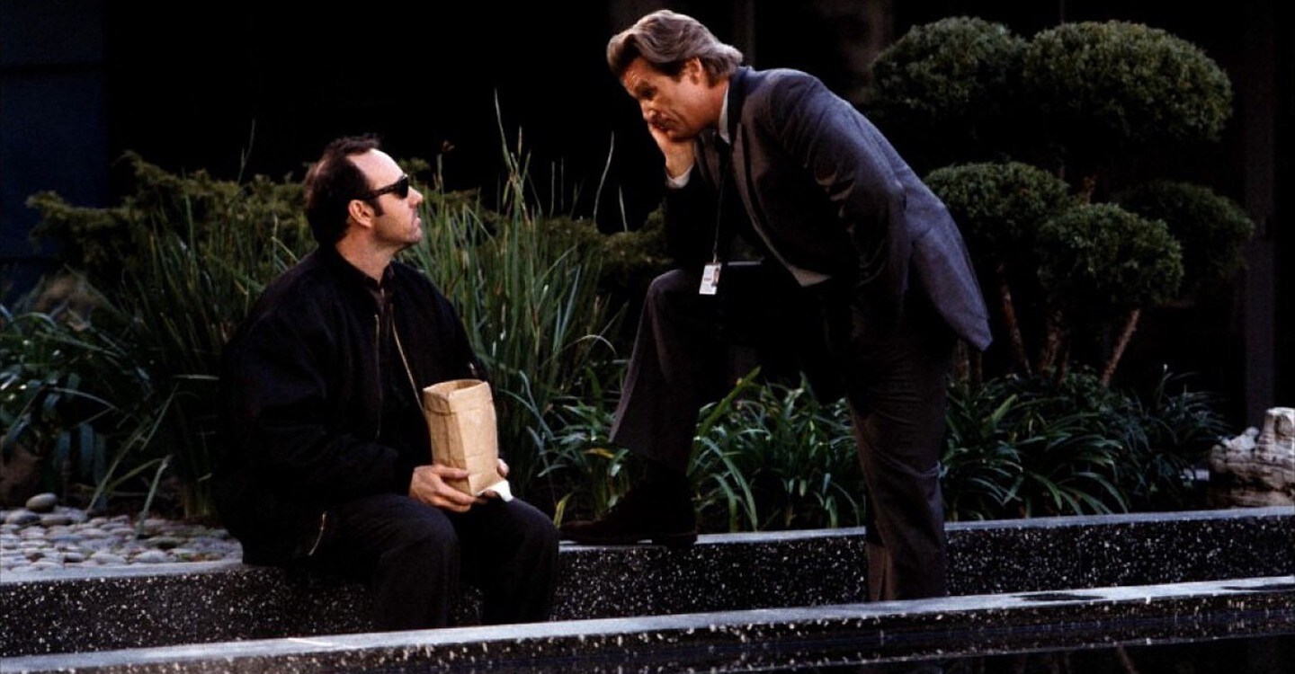 Prot (Kevin Spacey) and Dr Mark Powell (Jeff Bridges) in K-Pax (2001)