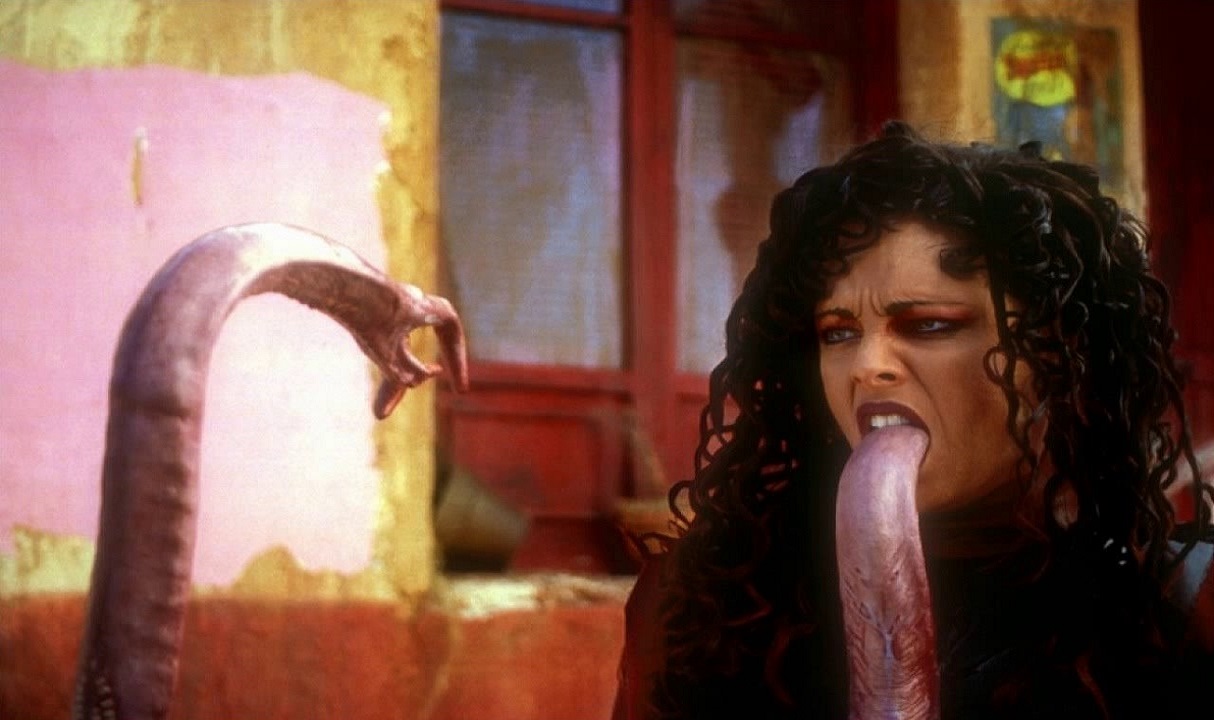 Melinda Clarke and possessed tongue in aKiller Tongue (1996)