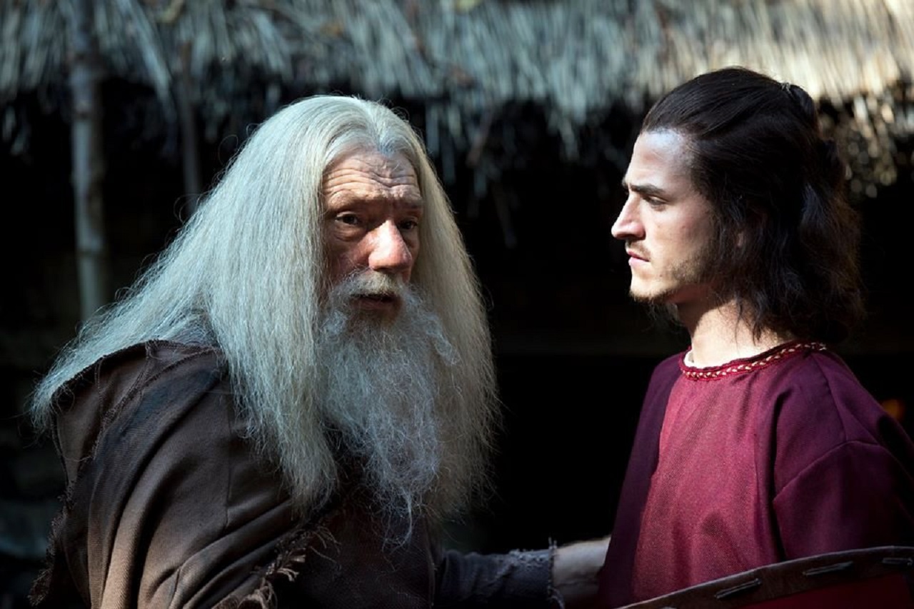 Merlin (Simon Armstrong) and King Arthur's son Owain (Adam Byard) in King Arthur: Excalibur Rising (2017)