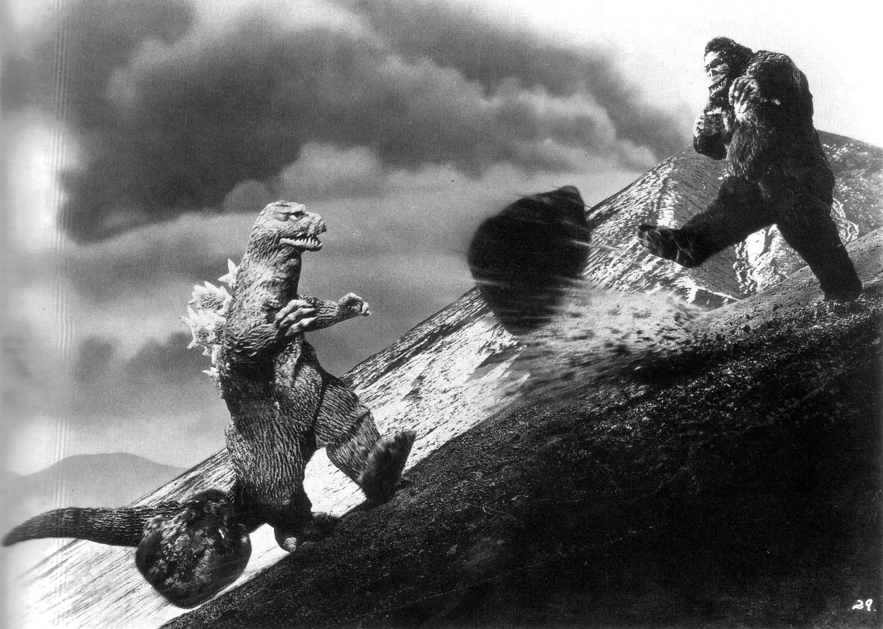 Godzilla and King Kong fight in King Kong Vs Godzilla (1962)