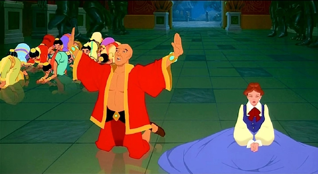 The King of Siam (Martin Vidnovic) and Anna Leonowens (Miranda Richardson) in The King and I (1999)