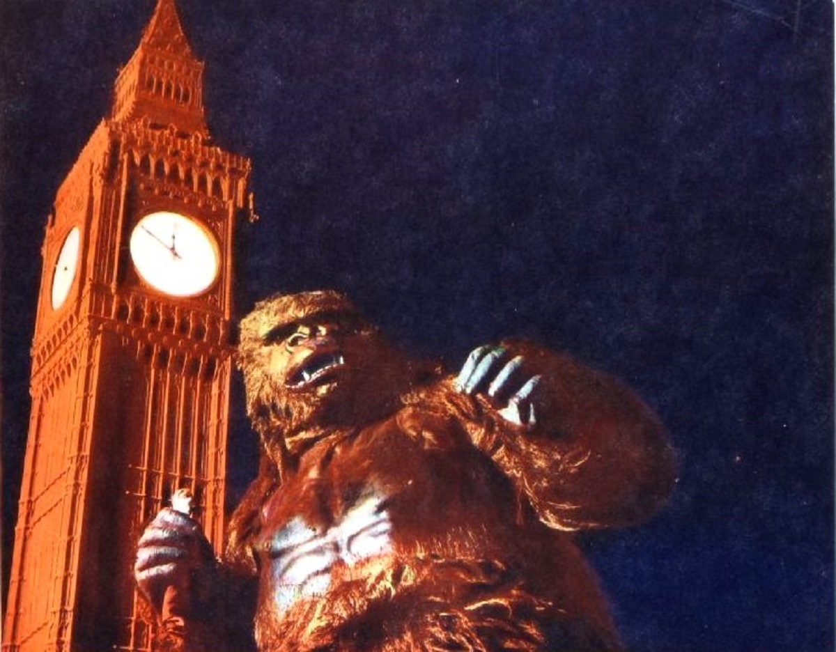 The giant-sized Konga up against Big Ben in Konga (1961)